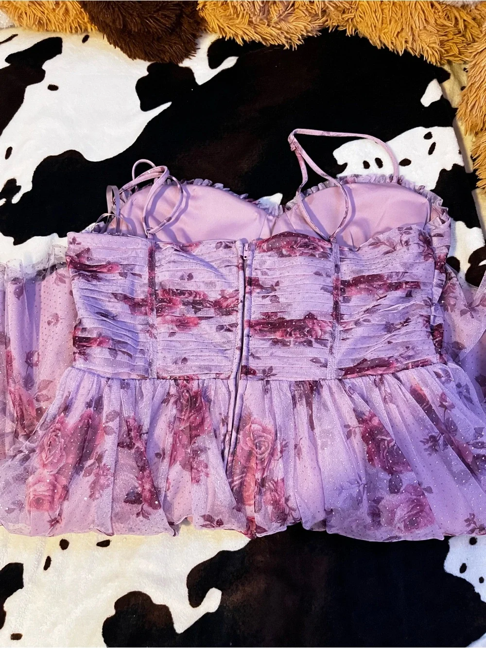 City Studio Lilac Floral Tulle Party Dress